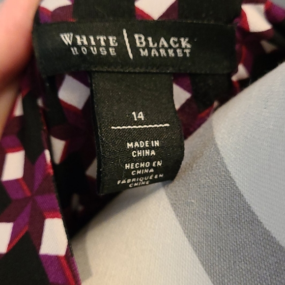 White House Black Market Burgundy and White Wrap Dress - Picture 4 of 4